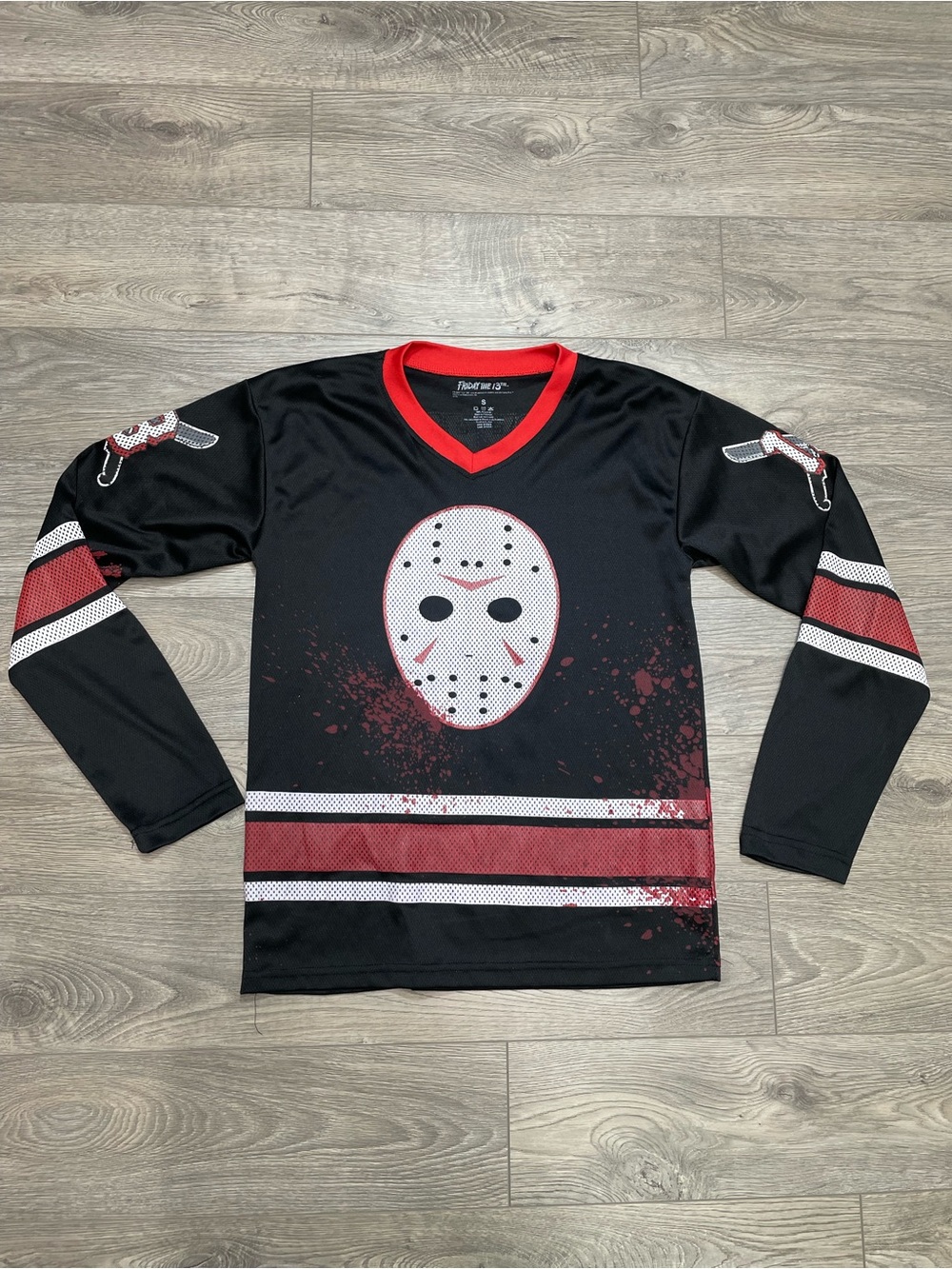 Friday The 13th Jason Voorhees Hockey Jersey Black Red Small Horror Movie Merch‎